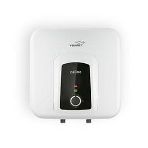 Sleek V-Guard electric storage geyser with digital control panel.