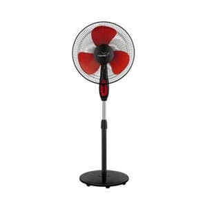 Black V-Guard Esfera STS pedestal fan with robust grill and height adjustment.